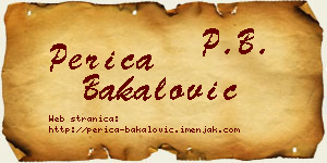 Perica Bakalović vizit kartica